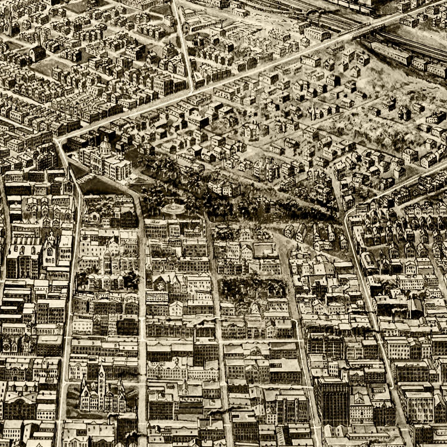 Restored historic details from the 1906 city map of St. Paul, Minnesota