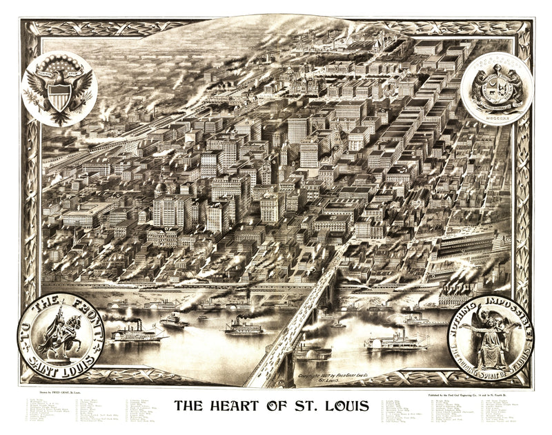 Size comparison using Vintage Map of St. Louis, Missouri 1907
