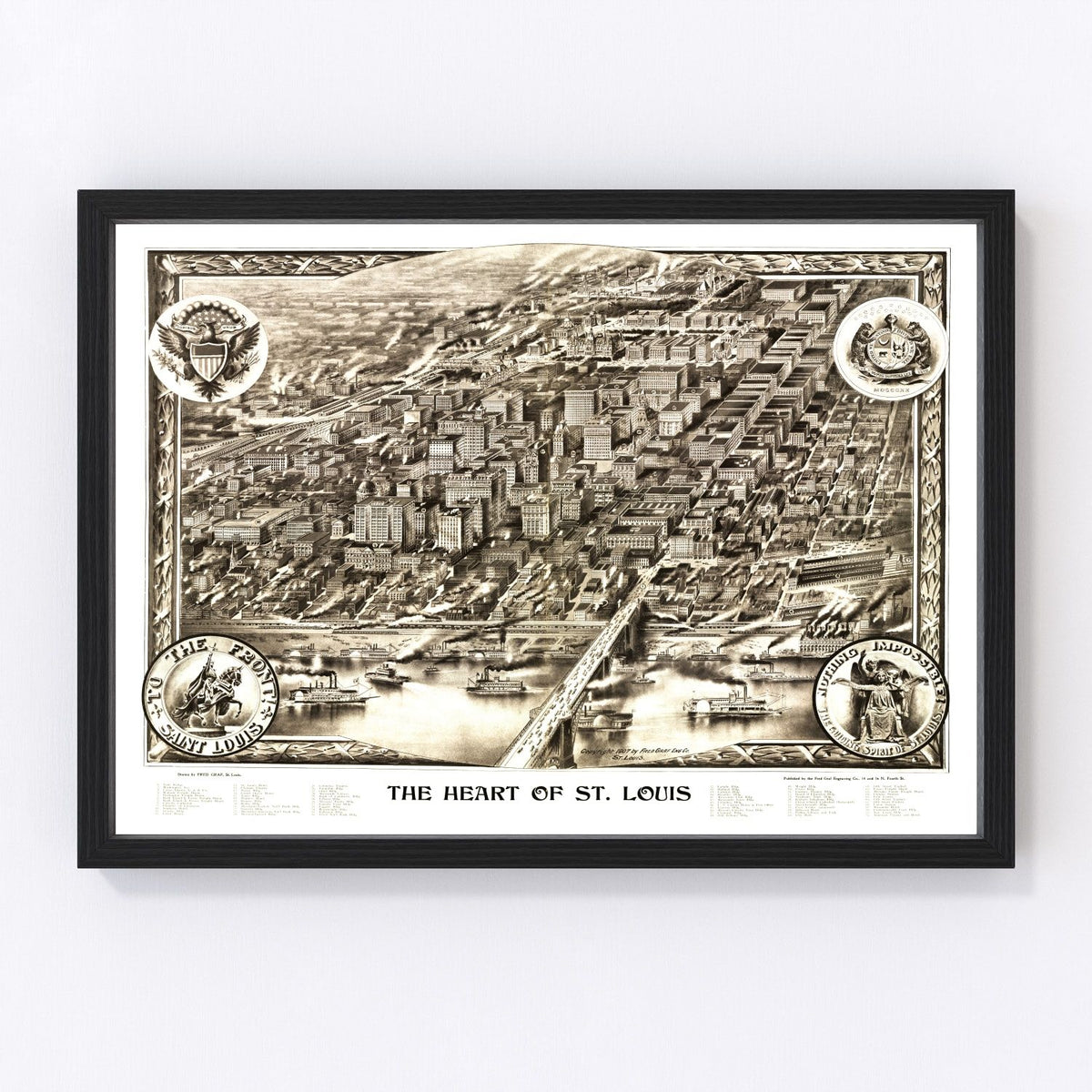 St. Louis Vintage Map 1907