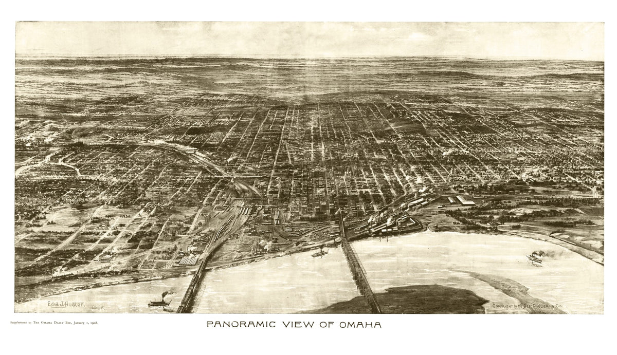 Preview of Vintage Map of Omaha, Nebraska 1906