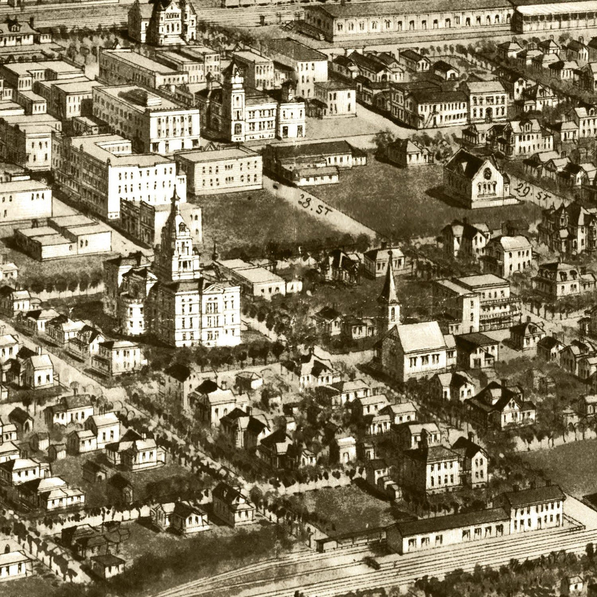 Restored historic details from the 1904 city map of Billings, Montana