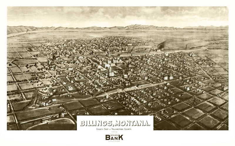 Size comparison using Vintage Map of Billings, Montana 1904
