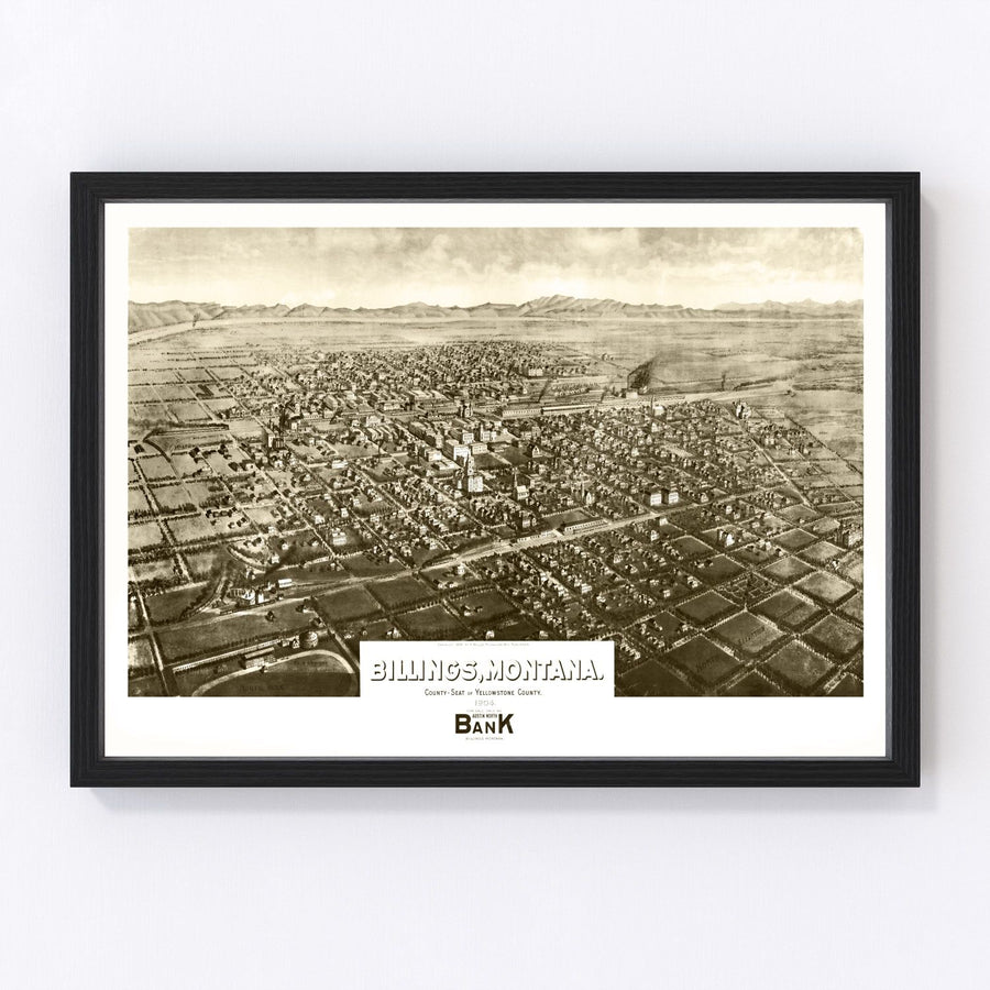 Billings Vintage Map 1904
