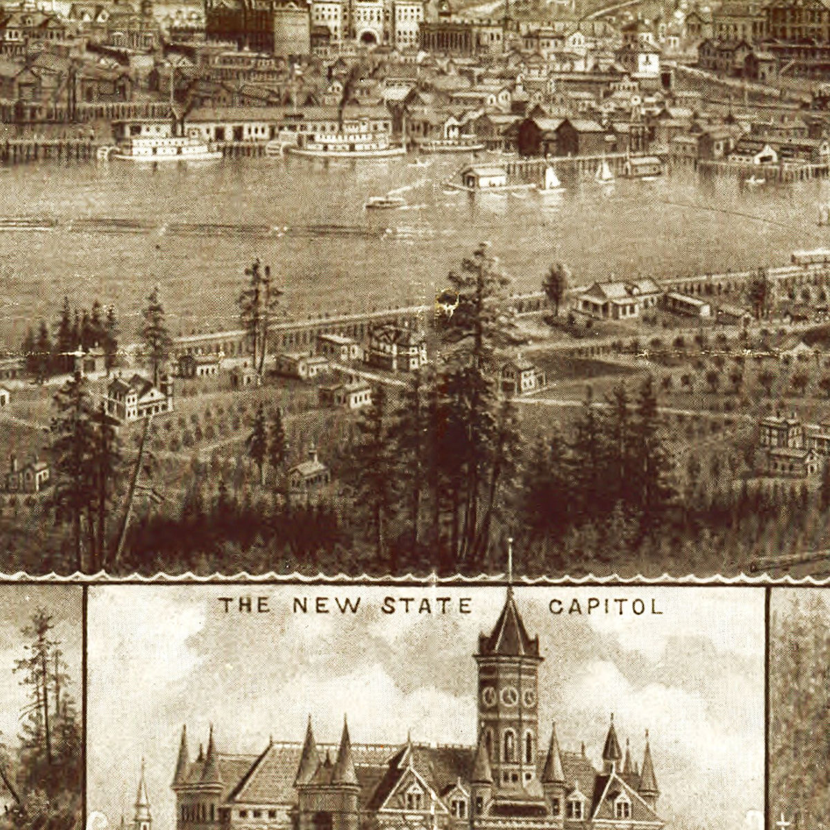 Restored historic details from the 1903 city map of Olympia, Washington