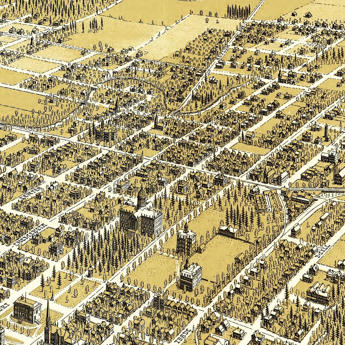 Restored historic details from the 1905 city map of Salem, Oregon