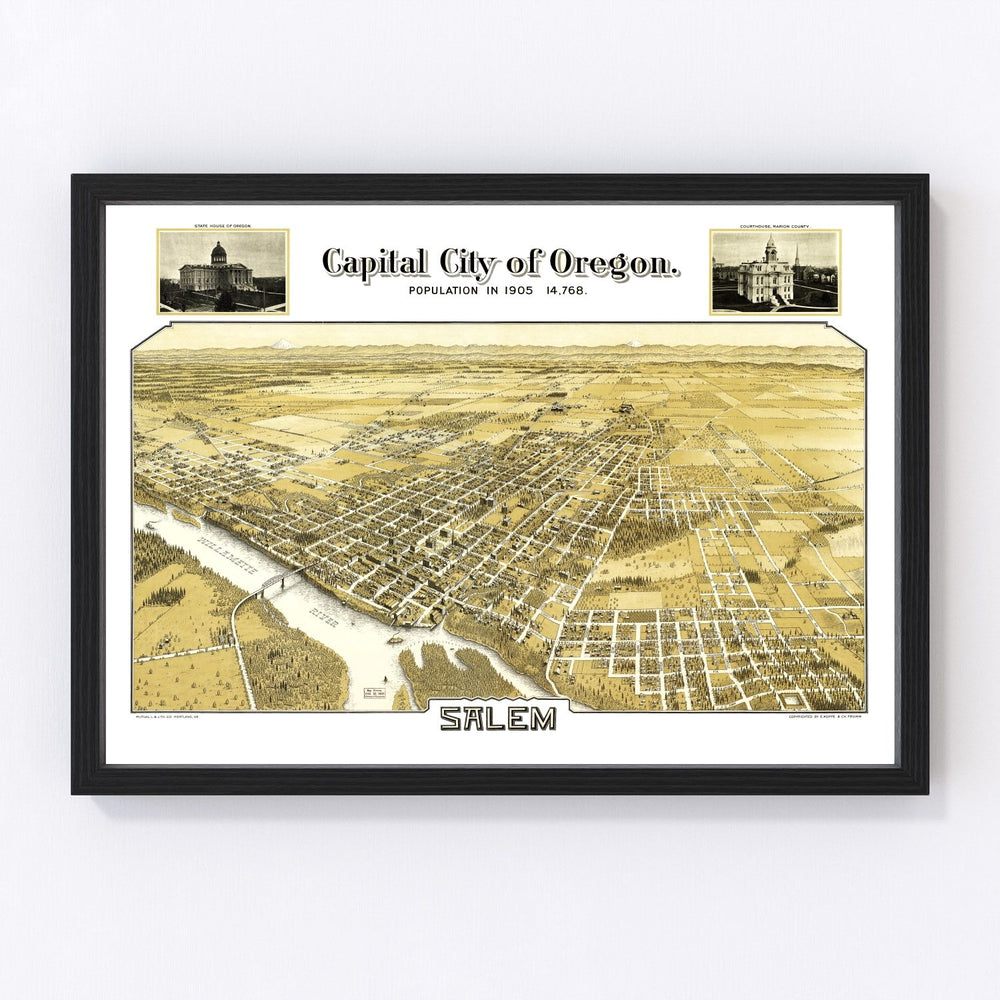 Salem Vintage Map 1905