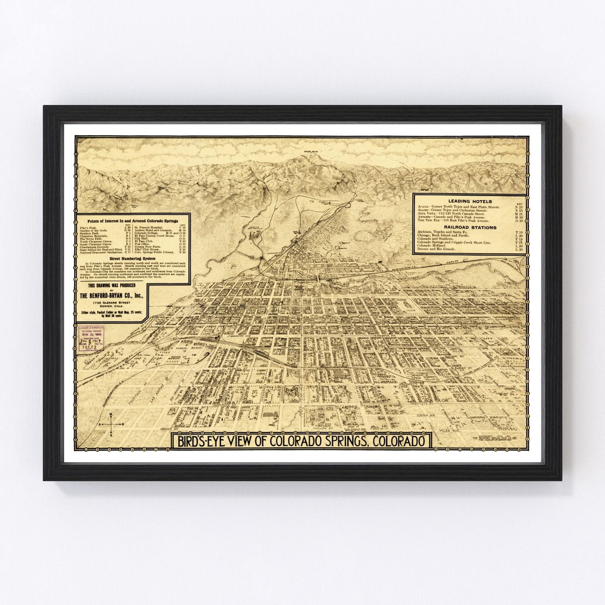 Colorado Springs Vintage Map 1909