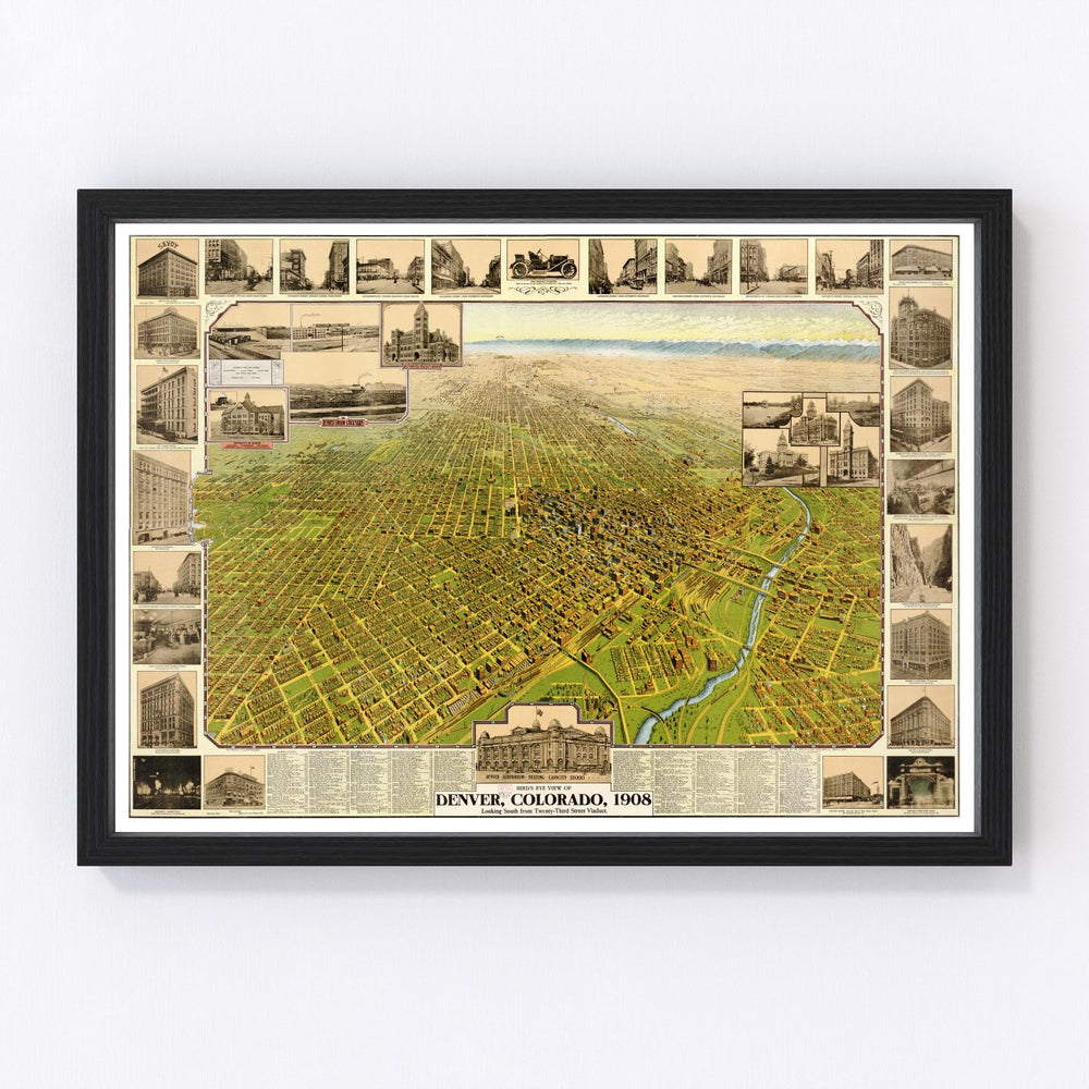 Denver Vintage Map 1907