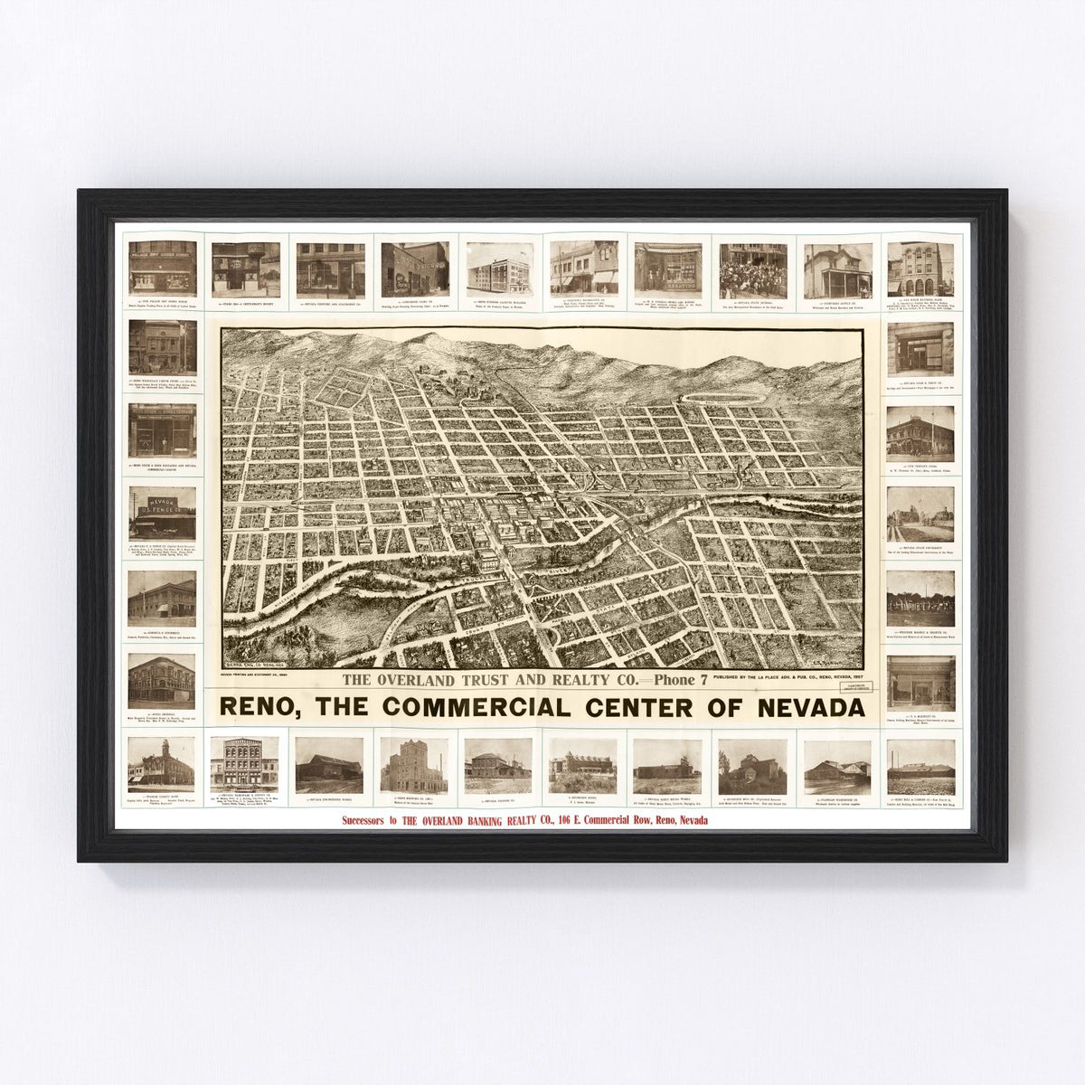 Reno Vintage Map 1907