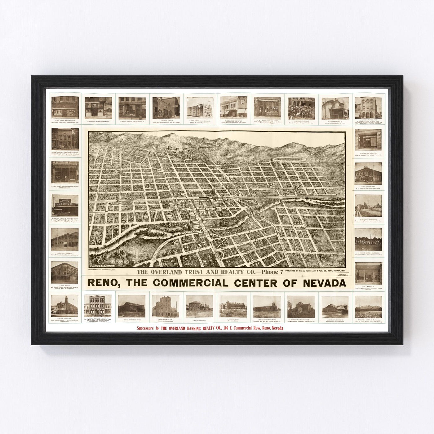 Reno Vintage Map 1907
