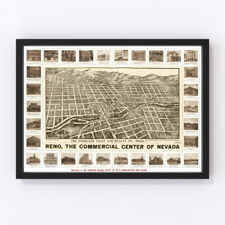 Vintage Map of Reno, Nevada 1907
