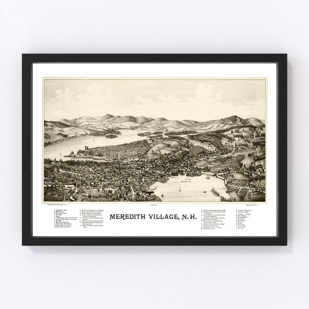 Meredith Village Vintage Map 1889