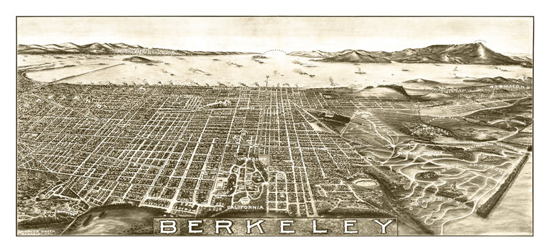 Size comparison using Vintage Map of Berkeley, California 1909