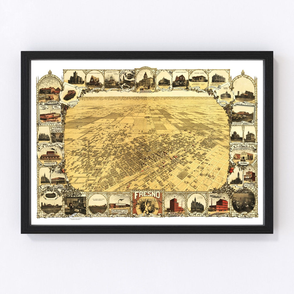 Fresno Vintage Map 1901