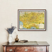 Vintage Map of Los Angeles, California 1932