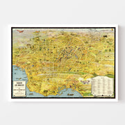 Vintage Map of Los Angeles, California 1932