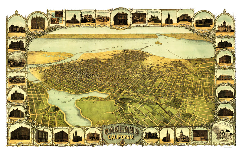 Size comparison using Vintage Map of Oakland, California 1900