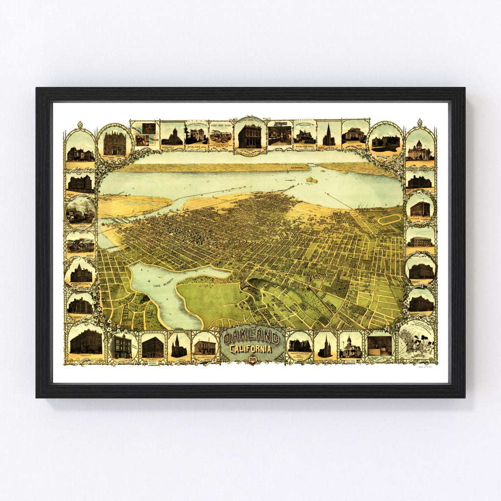 Oakland Vintage Map 1900