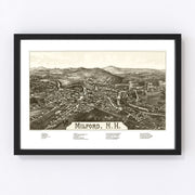 Milford Vintage Map 1886