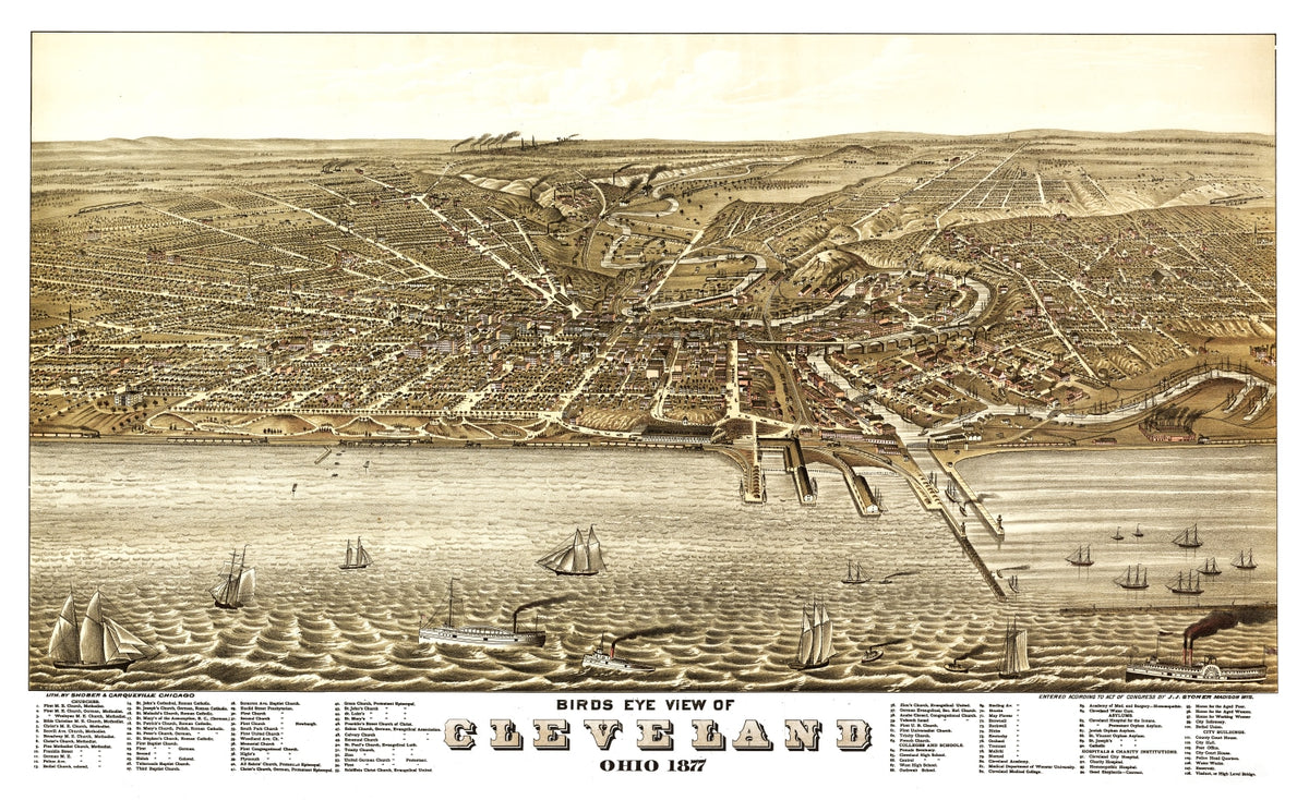 Preview of Vintage Map of Cleveland, Ohio 1877