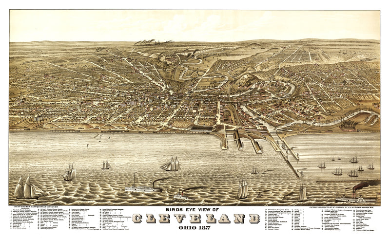 Size comparison using Vintage Map of Cleveland, Ohio 1877