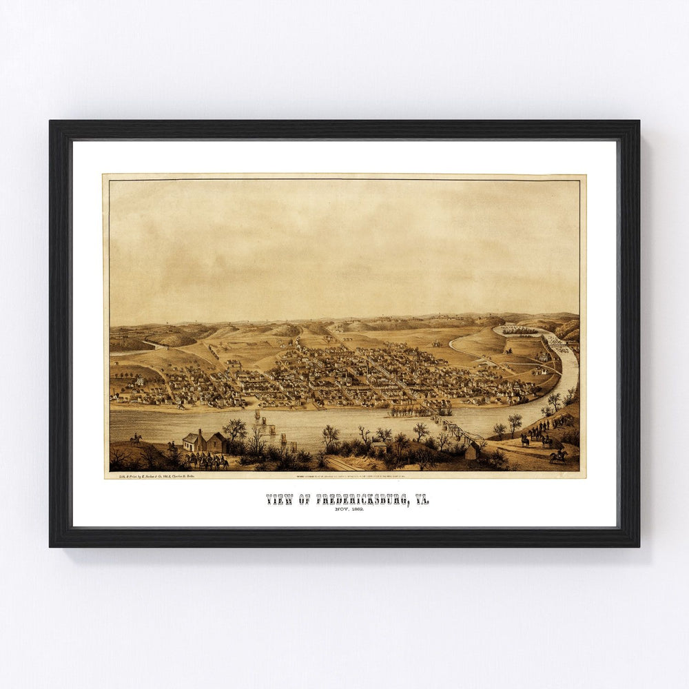 Fredericksburg Vintage Map 1862