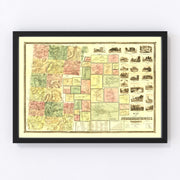 Bennington County Vintage Map 1856