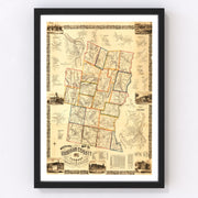 Windham County Vintage Map 1856