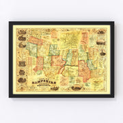 Hampshire County Vintage Map 1854