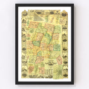 Hartford County Vintage Map 1855