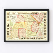 Albany County Vintage Map 1854