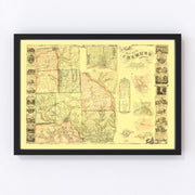 Chemung County Vintage Map 1853