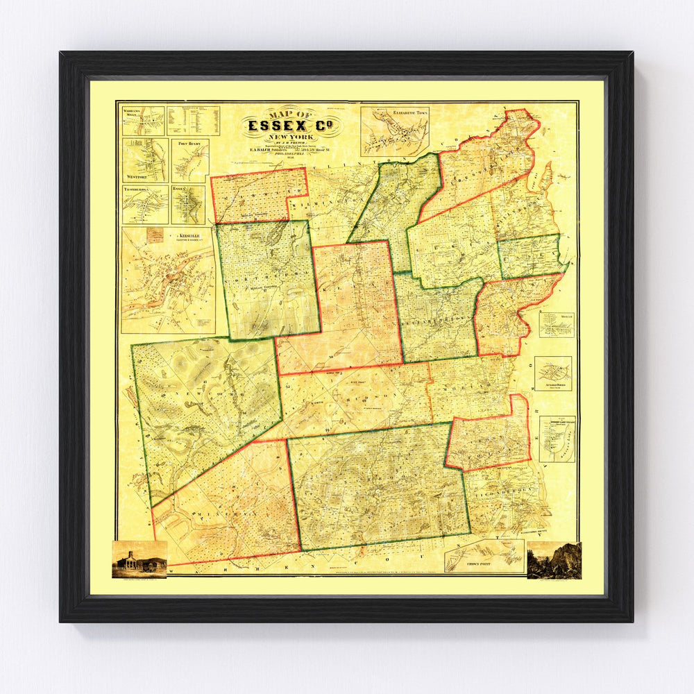 Essex County Vintage Map 1858