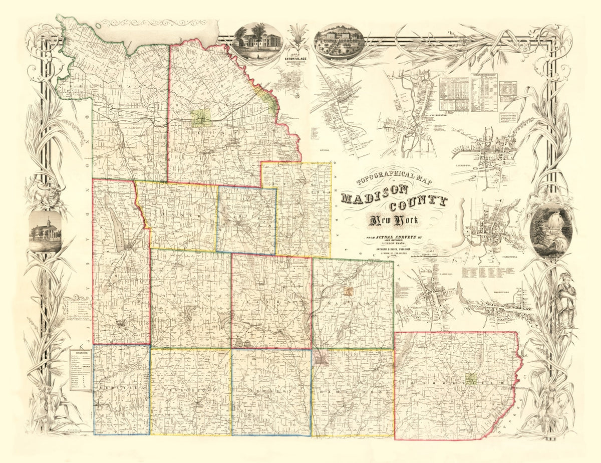 Preview of Vintage Map of Madison County, New York 1853