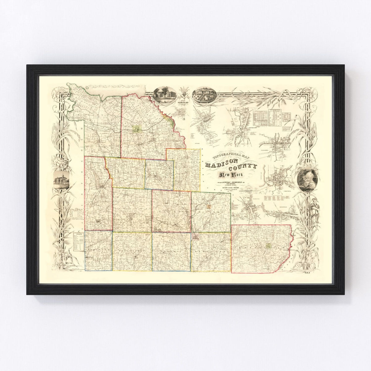 Madison County Vintage Map 1853
