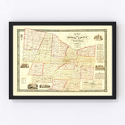 Monroe County Vintage Map 1852