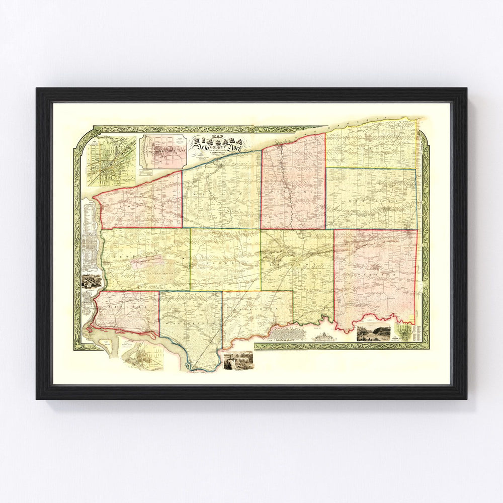 Niagara County Vintage Map 1852