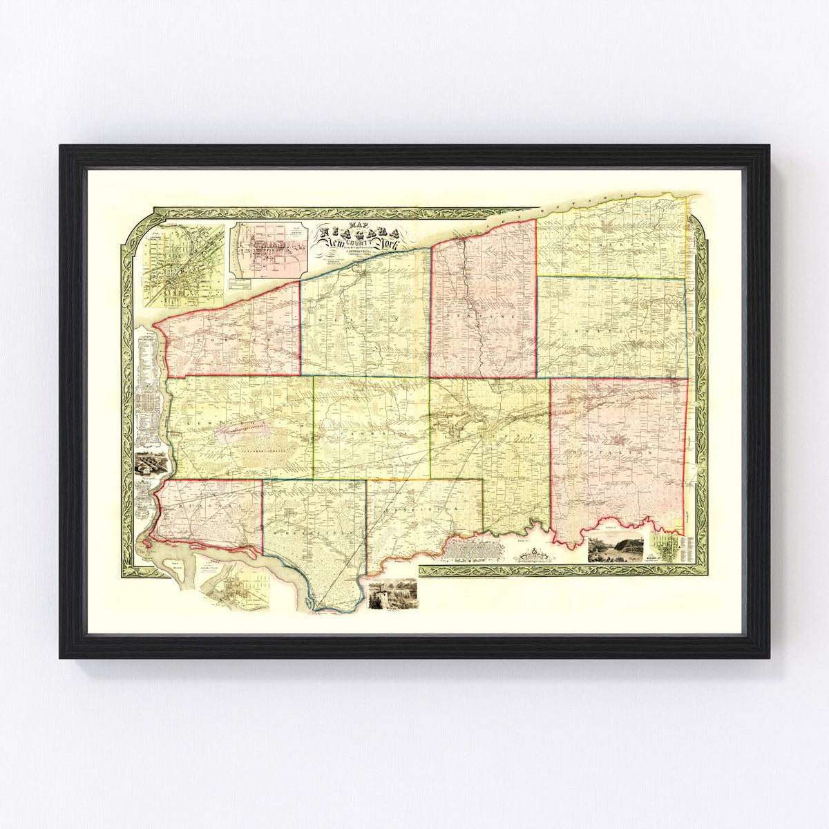 Niagara County Vintage Map 1852