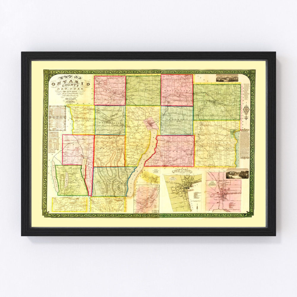 Ontario County Vintage Map 1852