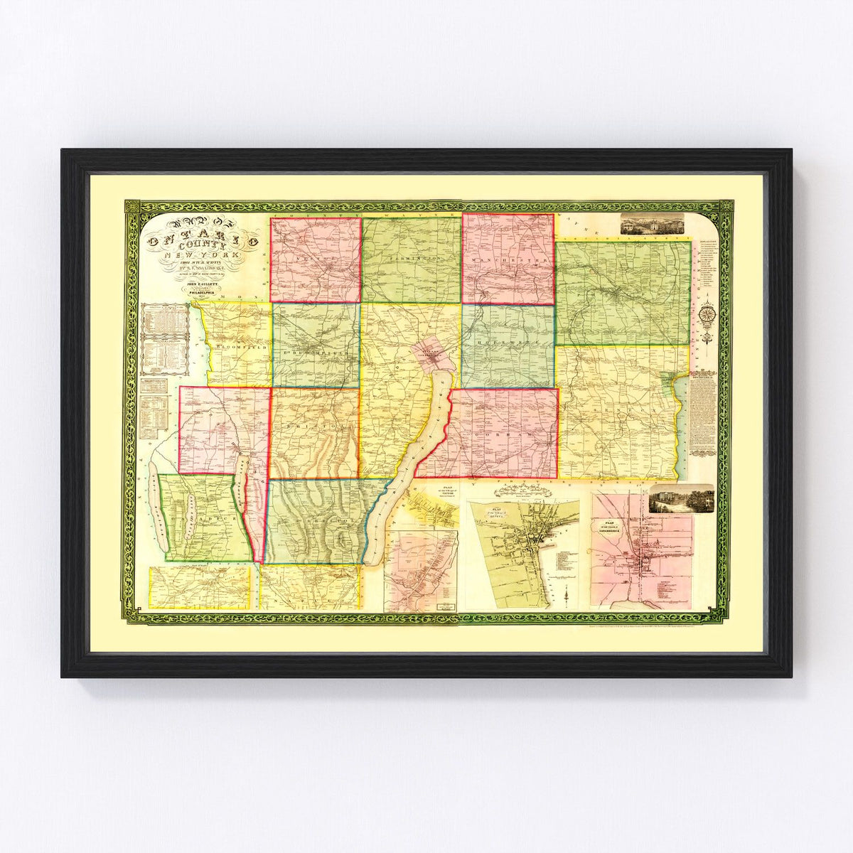 Ontario County Vintage Map 1852