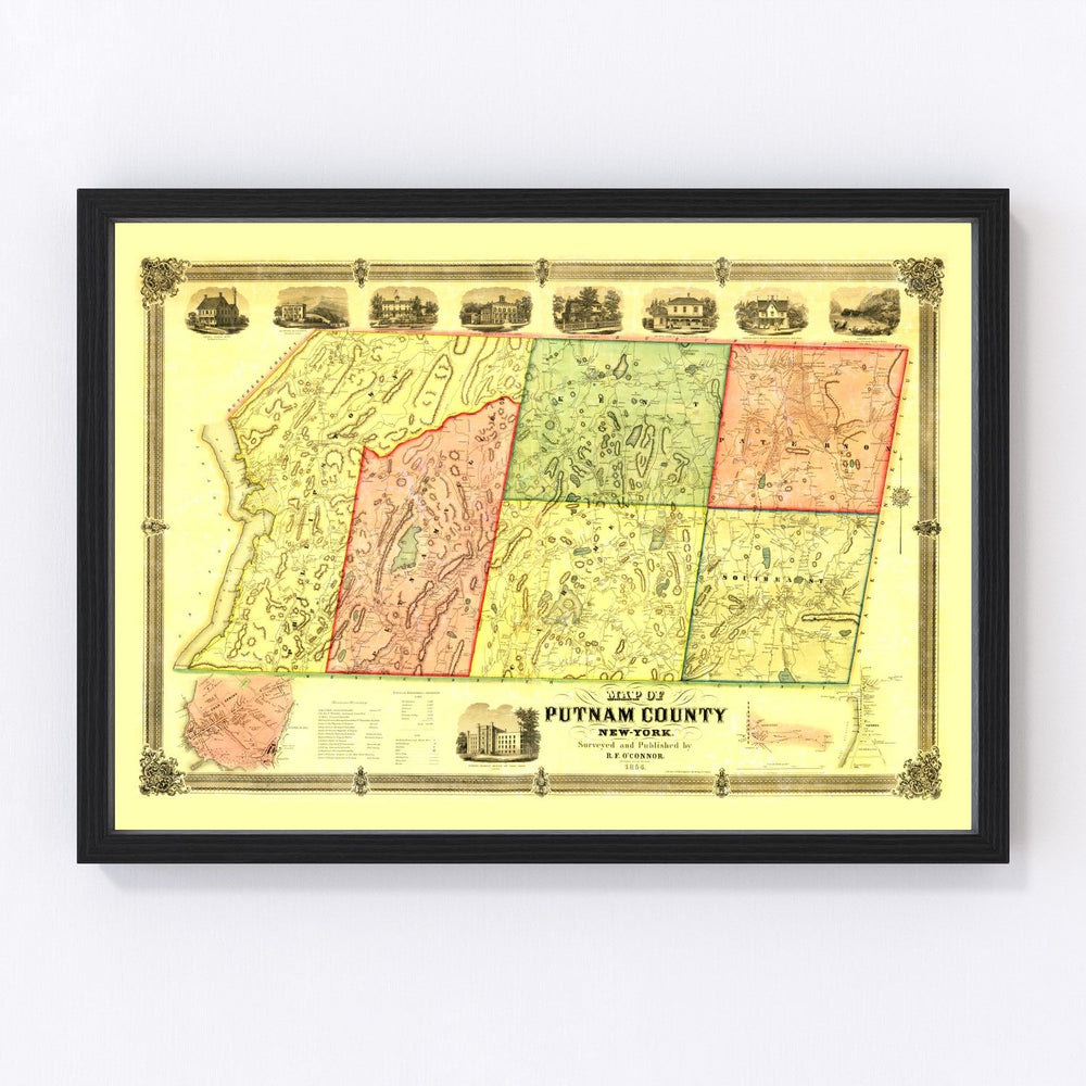Putnam County Vintage Map 1854