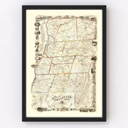 Rensselaer County Vintage Map 1854