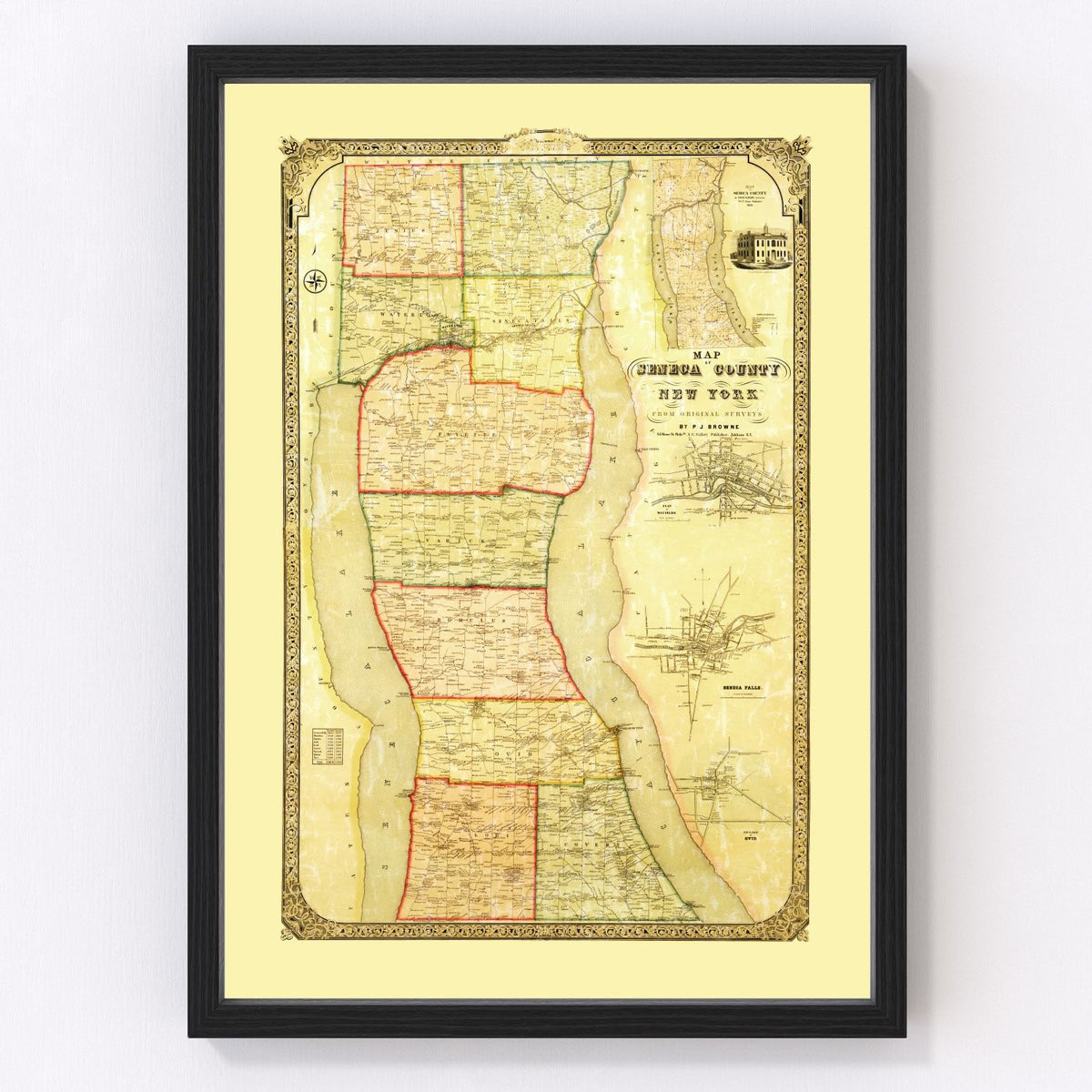 Seneca County Vintage Map 1858