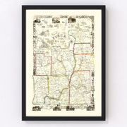 Tioga County Vintage Map 1855