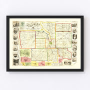 Tompkins County Vintage Map 1853