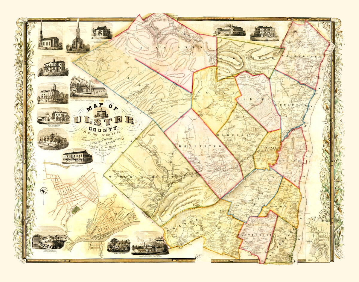 Preview of Vintage Map of Ulster County, New York 1853