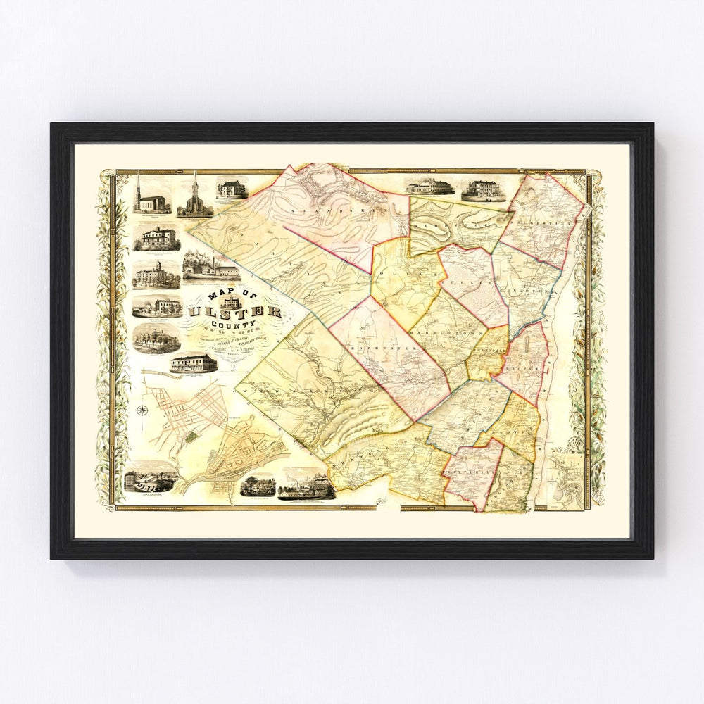 Ulster County Vintage Map 1853