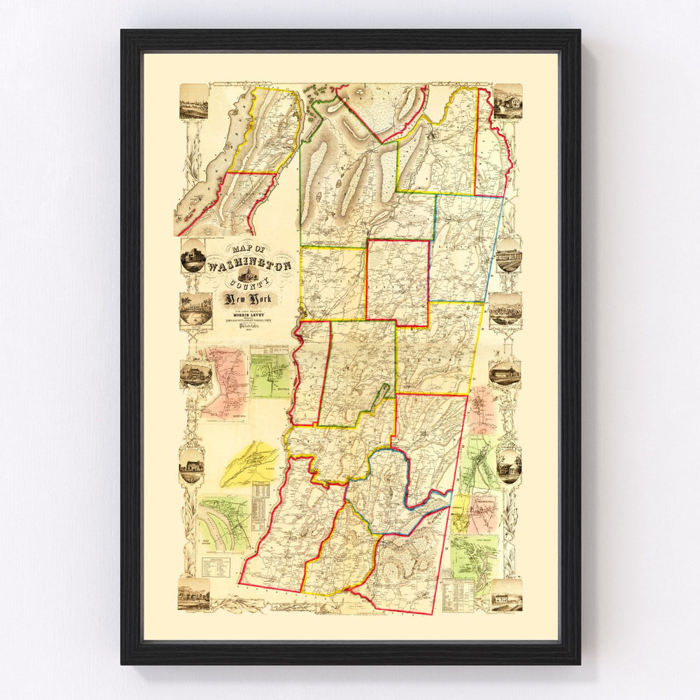 Washington County Vintage Map 1853