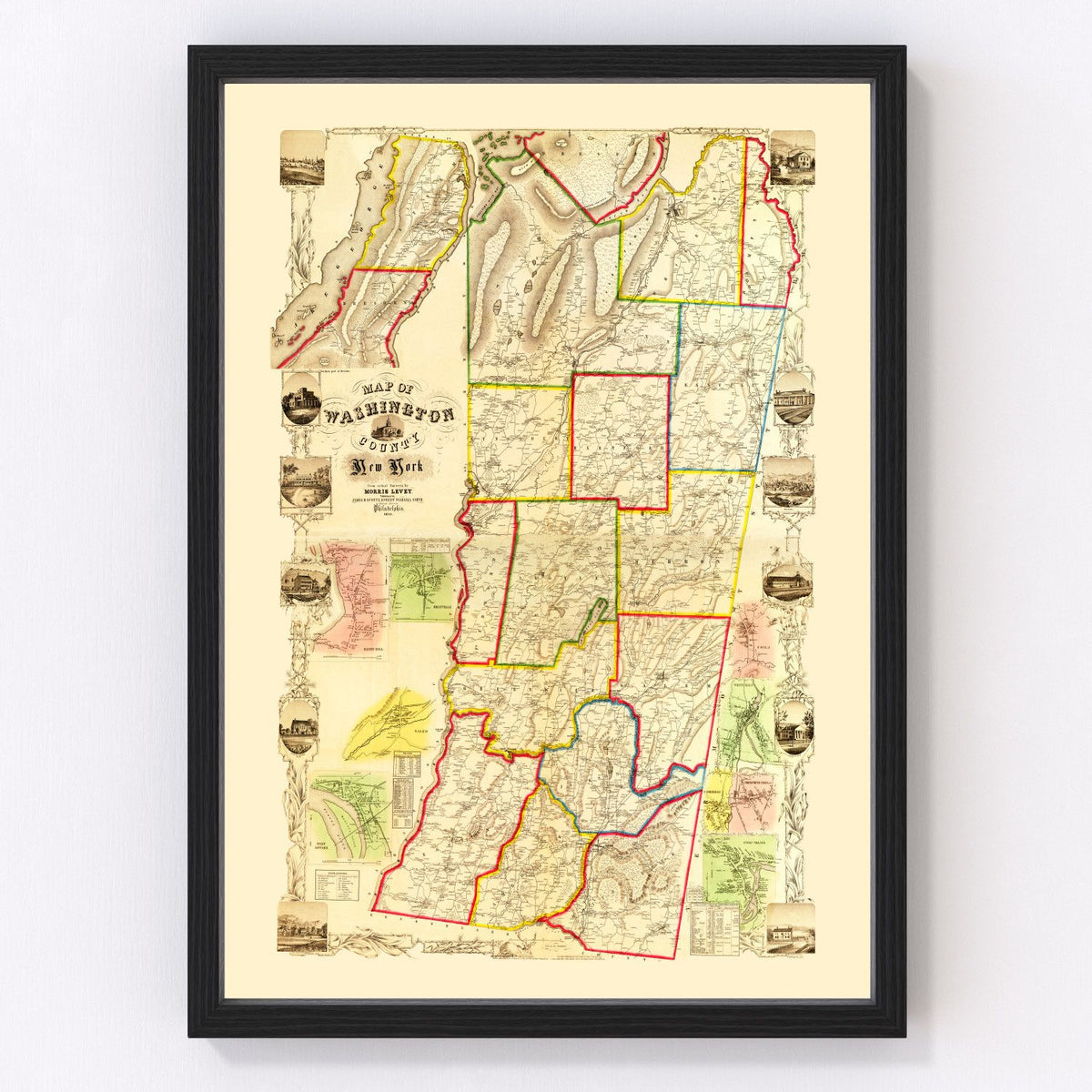 Washington County Vintage Map 1853