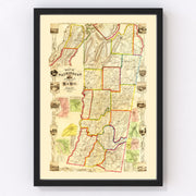 Washington County Vintage Map 1853